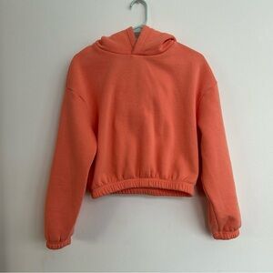 Zara Orange Sherbert Cropped Hoodie